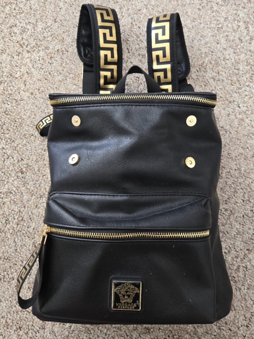 Versace backpack black with gold finishes and jellyfish 🎒